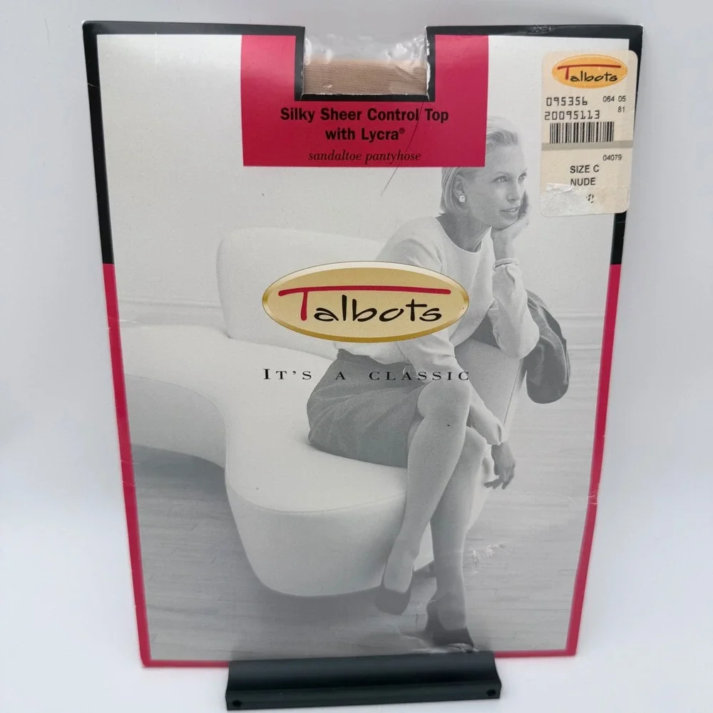 Talbots Vintage Silky Sheer Control Top Pantyhose Nude Size C NOS